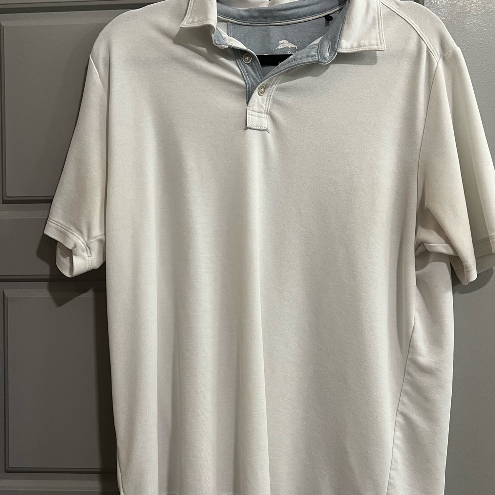 Tommy Bahama White and Gray Polo Shirt